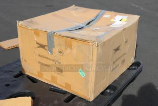 Box of Regency 600SM242412N Stainless Steel Mop Sink, 16-Gauge, 24"x24"x12" Bowl, Notched Front, New Scratch-N-Dent Condition.