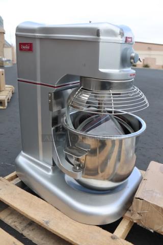 Estella EMIX12G Silver 12 Qt. Programmable Bowl Lift Countertop Mixer with Guard & Standard Accessories – 120V, 650W, 5.4Amps, 7/8 HP, 1PH. S/N: 348EMIX12G042500262