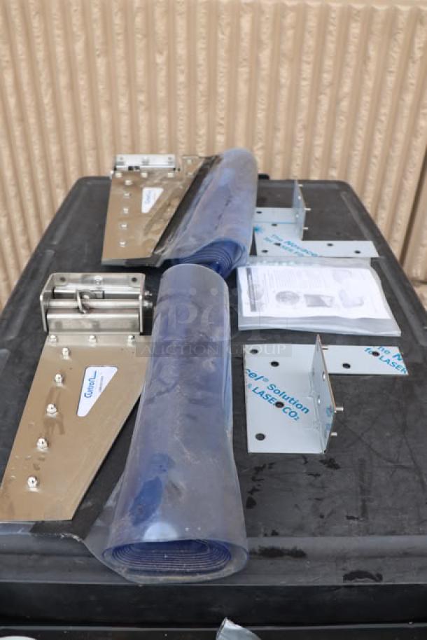 Curtron PP-C-080-3096 Polar-Pro Swinging Doors, 30"x96", partially out of packaging, includes some hardware and manuals.