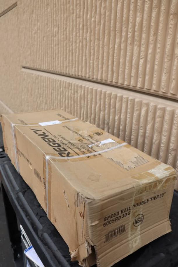 Regency Spec Line 600SRD30S 30" stainless steel double tier speed rail in damaged original box. Brand new, unopened.