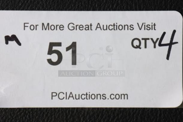 Sticker with auction details: "For More Great Auctions Visit PCIAuctions.com," item number 51, QTY 4 marked.
