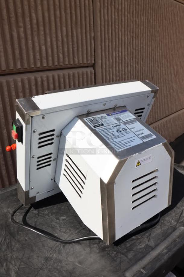 BRAND NEW Estella EDS12S 12" Dough Sheeter, 120V, 1/2 HP, with visible control panel and ventilation grates. Serial: DR-2S-901449-002.