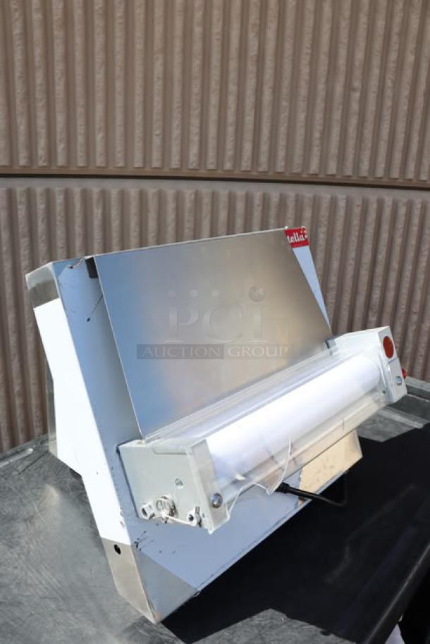 BRAND NEW Estella EDS12S 12" dough sheeter, countertop, 120V, 1/2 HP, visible scratch and dent, model tag legible.