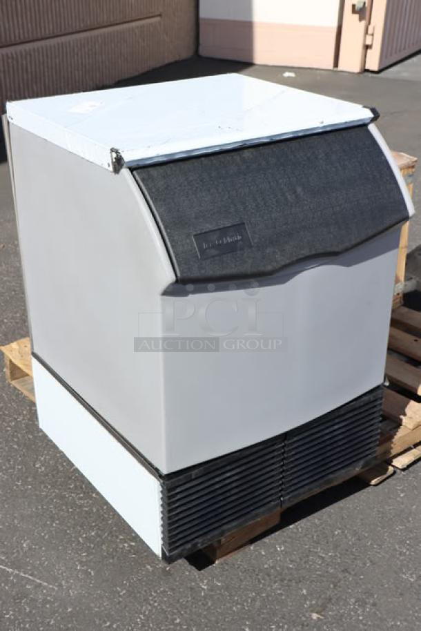 Brand new Ice-O-Matic ICEU220HA undercounter ice machine, 24.5" air-cooled, half dice cube, 70 lb bin, minor scratches.