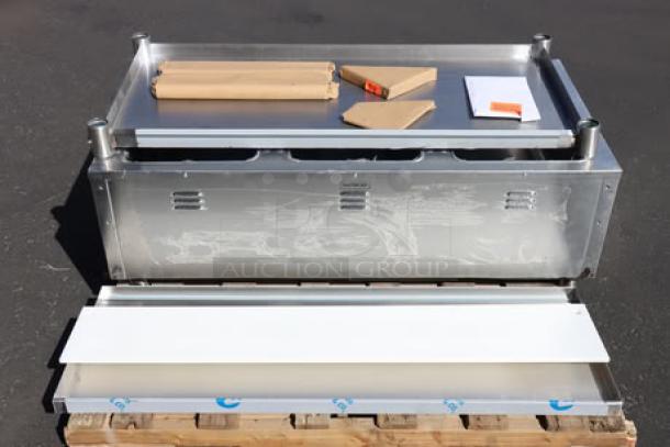 Brand new Eagle Group SPHT3 portable steam table, three-pan capacity, sealed well, 120V, light scratches visible.