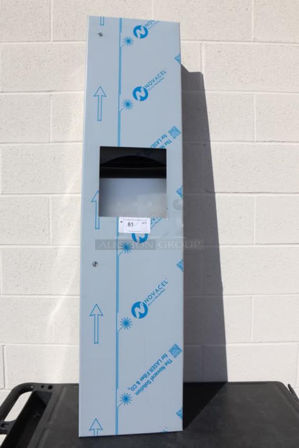 BRAND NEW Bobrick B-3803 TrimLineSeries recessed paper towel dispenser/trash can, lacks keys & plastic can.