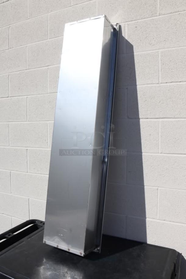 Brand new Bobrick B-3803 TrimLineSeries recessed paper towel dispenser/trash can, missing keys and plastic bin, out of packaging.