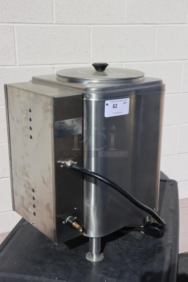 Brand new Avantco HWD10D 10 Gallon Bulk Hot Water Dispenser, 208/240V, 7,000W, slight scratching, visible serial label.