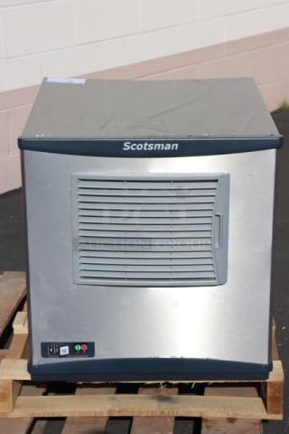 Scotsman NS0422A-1B Prodigy Plus 22" air-cooled nugget ice machine, 420 lb capacity, stainless steel, model details visible.