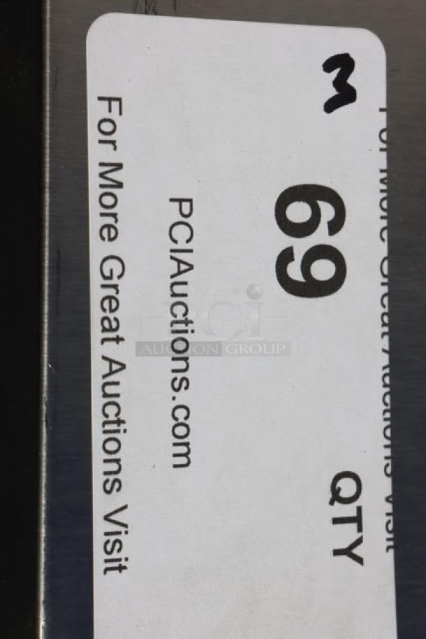 BRAND NEW Avantco T3300B Conveyor Toaster, 10" wide, 3" opening, 3300W, 800 slices/hour. Label: PCI Auctions, Qty 69.
