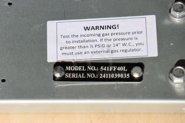 BRAND NEW MainStreet Equipment 541FF40L Liquid Propane 40 lb. Stainless Steel Fryer, 90,000 BTU, S/N: 2411039035.