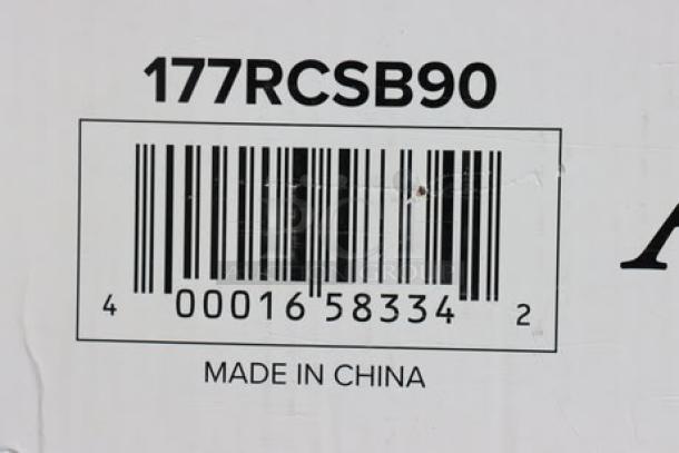 Brand new Avantco RCSB90 digital electric rice cooker, 90 cup capacity, 240V, 2,500W. Box shows model and barcode.
