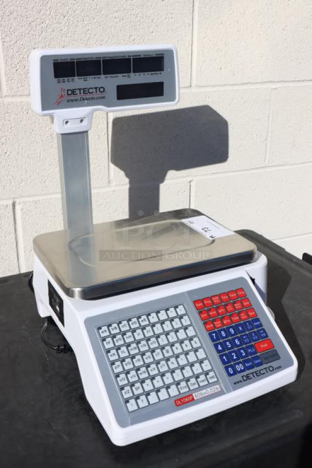 Cardinal Detecto DL1060P 60 lb. digital scale with printer, tower display, brand new, S/N: 202308193, no original packaging.