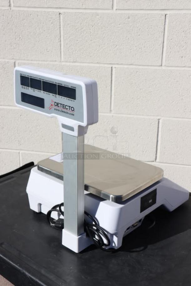 Cardinal Detecto DL1060P 60 lb. digital price computing scale with printer and tower display, brand new, serial 202308193.