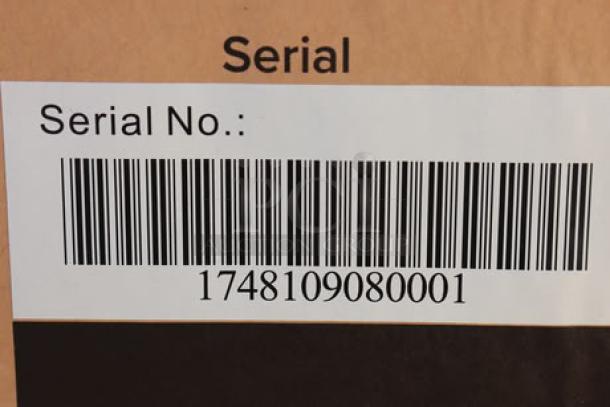 Avantco CAC-48 refrigerated air curtain merchandiser, 47 3/16", black, damaged glass, serial 1748109080001, in working order.