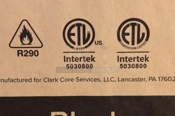 Avantco CAC-48 air curtain merchandiser, black, refrigerated, 47" wide, glass damaged, ETL listed, uses R290.