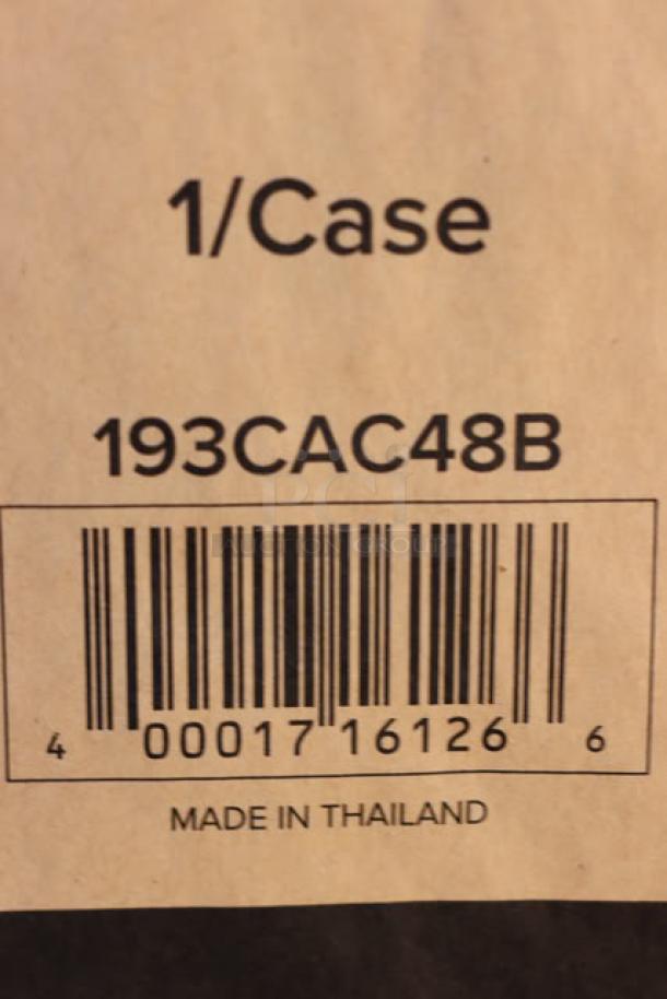 Barcode label for Avantco CAC-48 refrigerated merchandiser. Text: "1/Case," "193CAC48B," and "Made in Thailand."