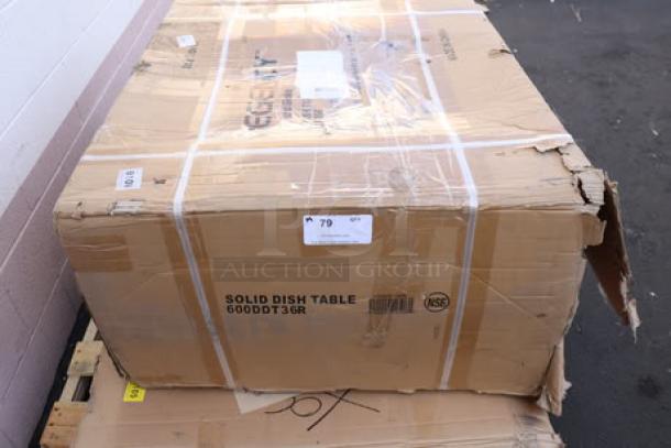 Regency SDT-36R 16 Gauge 3' Soiled Dish Table in damaged packaging. Right drainboard; new condition.