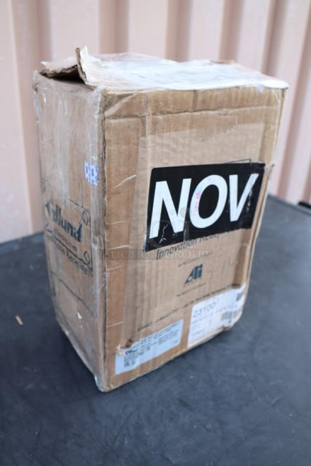 Brand new Edlund 203 Two-Speed Electric Can Opener in damaged original packaging. Model 203, Serial 111749, 115V.