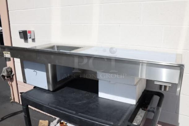 Regency 600STCB3060R stainless steel work table with right sink, 30" x 60", 16 gauge, new condition, no packaging.