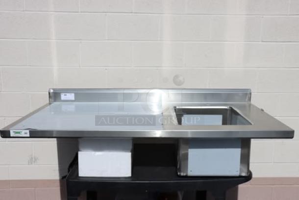 Regency 600ST3060R stainless steel work table, 30" x 60", right sink, cross bracing, new condition, no original packaging.