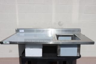 Regency 600ST3060R stainless steel work table, 30" x 60", right sink, cross bracing, new condition, no original packaging.
