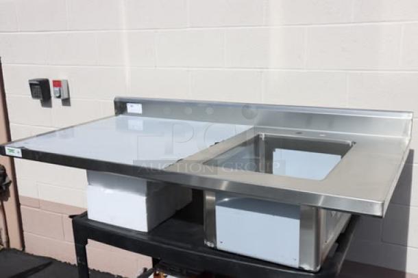 Regency 600ST3060R stainless steel work table, 30"x60", 16 gauge, right-side sink, cross bracing, brand new, no packaging.