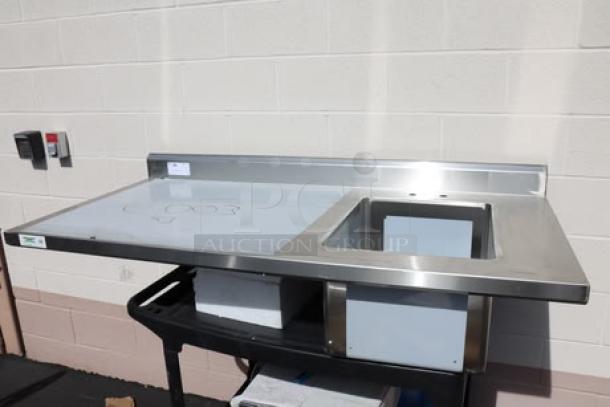 Brand new Regency 600ST3060R stainless steel work table, 30"x60", 16 gauge, right sink, cross bracing, out of packaging.