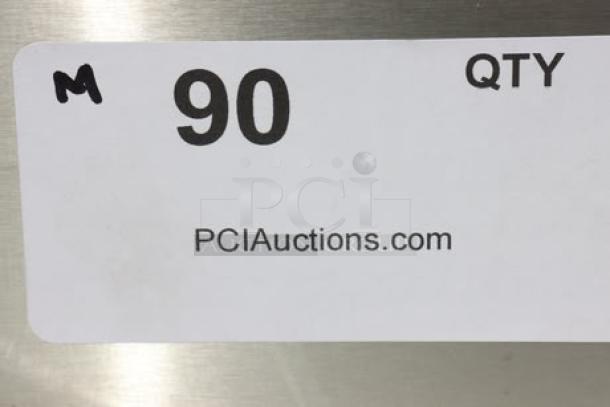 Regency 600ST3060R stainless steel work table tag displaying "90" and "PCIauctions.com."