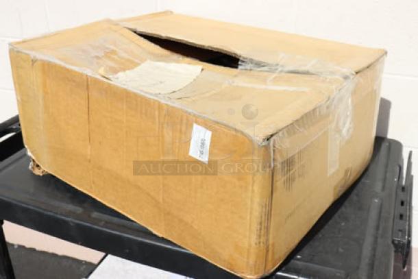 Damaged packaging for Optima OP-915-RT-1818-400 bench scale, 18" x 18" roller top, broken, bent, not accurate, may miss pieces.