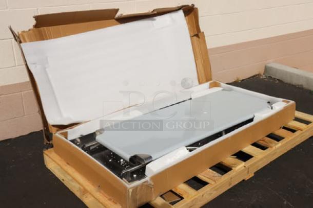 BRAND NEW Regency FWT-3060-US-418 30"x60" stainless steel folding work table, damaged packaging, removable undershelf.