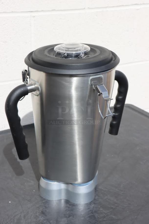 AvaMix BX1GRGT blender, 3 3/4 hp, 1-gallon stainless steel, heavy-duty, with timer, black handles, 120V, excellent condition.