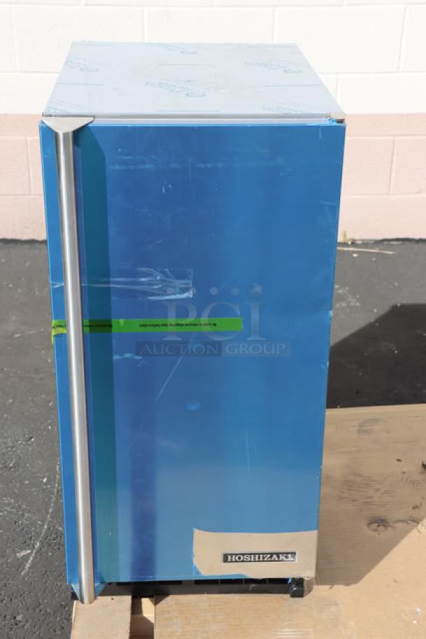BRAND NEW 2025 Hoshizaki AM-50BAK-AD ice machine, ADA compliant, 27 lb. bin, with visible scratch-n-dent marks.