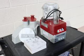 BRAND NEW SCRATCH-N-DENT! Robot Coupe R2NCLR Combination Food Processor with 3 Qt. / 3 Liter Clear Bowl, Continuous Feed & 2 Discs - 1 hp. S/N: 2473543703S-11. Item is out of original packaging,