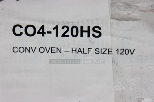 Vollrath CO4-120HS half-size convection oven label, indicating model and 120V power specifications.