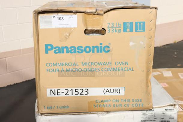 BRAND NEW Panasonic NE-21523 Stainless Steel Commercial Microwave Oven, 208/240V, 2100W, original box, S/N: 6C33080025.