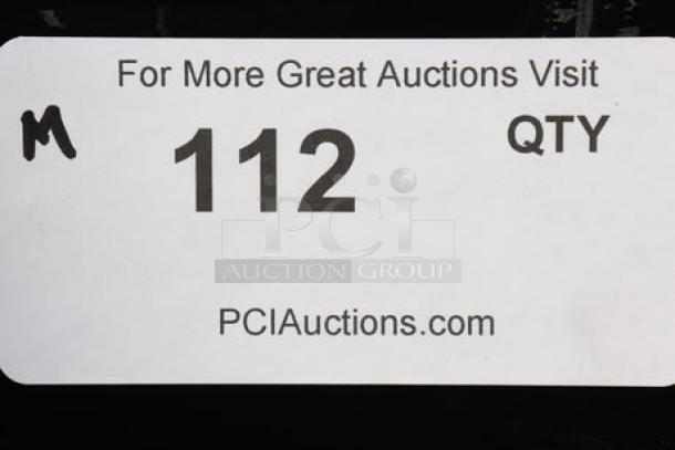Auction label for Manitowoc air-cooled ice machine, item 112, available on PCI Auctions.