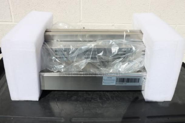 Brand new Avantco FFDS-1 French Fry Warmer, 1000W, 120V, in intact packaging with damaged outer box visible.