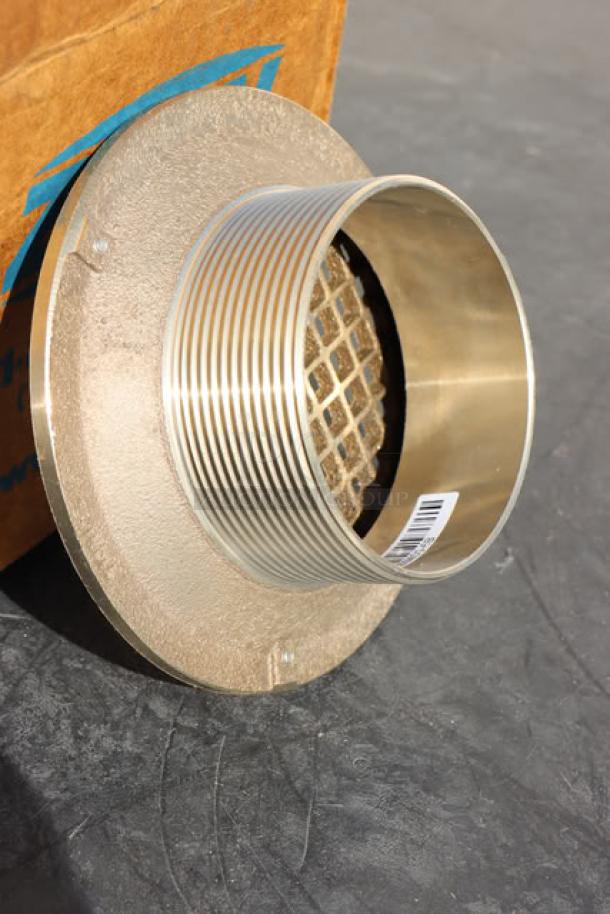 BRAND NEW! Zurn Elkay ZN400-6B 6" round polished nickel bronze strainer with heel-proof square openings, barcode visible.