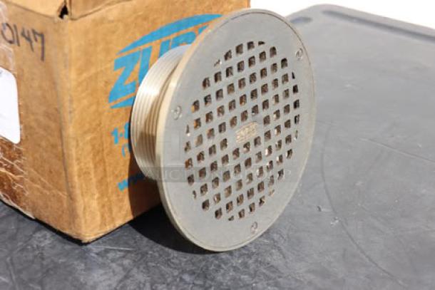 BRAND NEW Zurn Elkay ZN400-6B 6" polished nickel bronze strainer, heel-proof square openings, with original packaging.