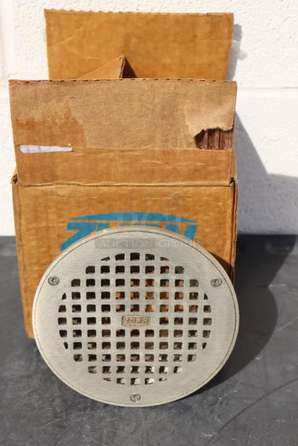 BRAND NEW Zurn Elkay ZN400-6B 6" round nickel bronze strainer, heel-proof square openings, in packaging.