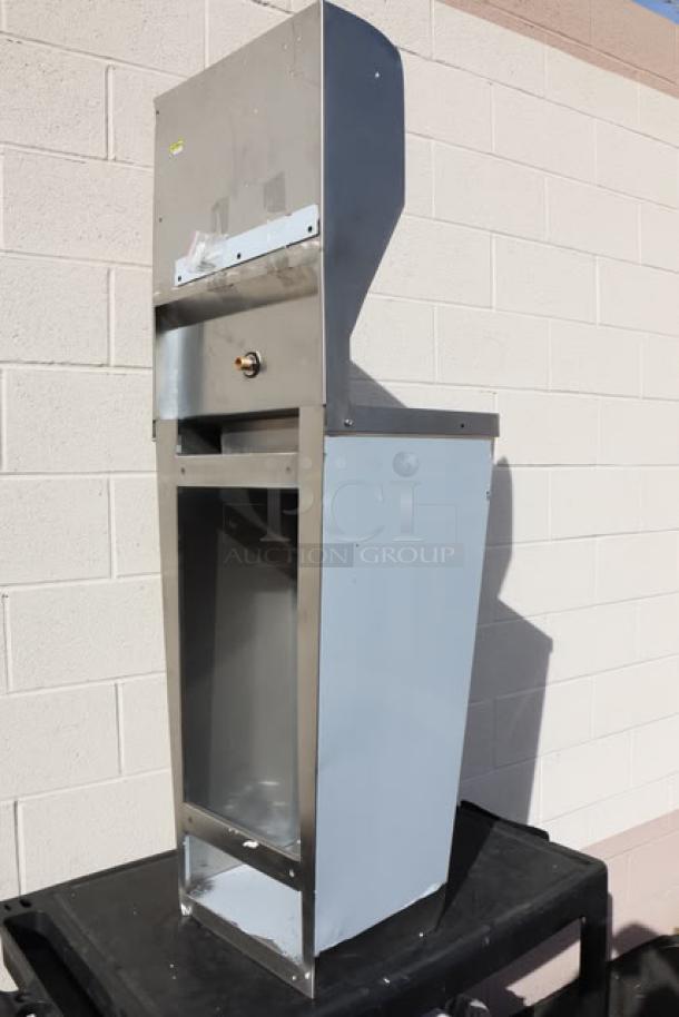 Brand new Regency 600HS17FPB 17" x 15" hands-free hand sink with pedestal base; scratch-n-dent condition.