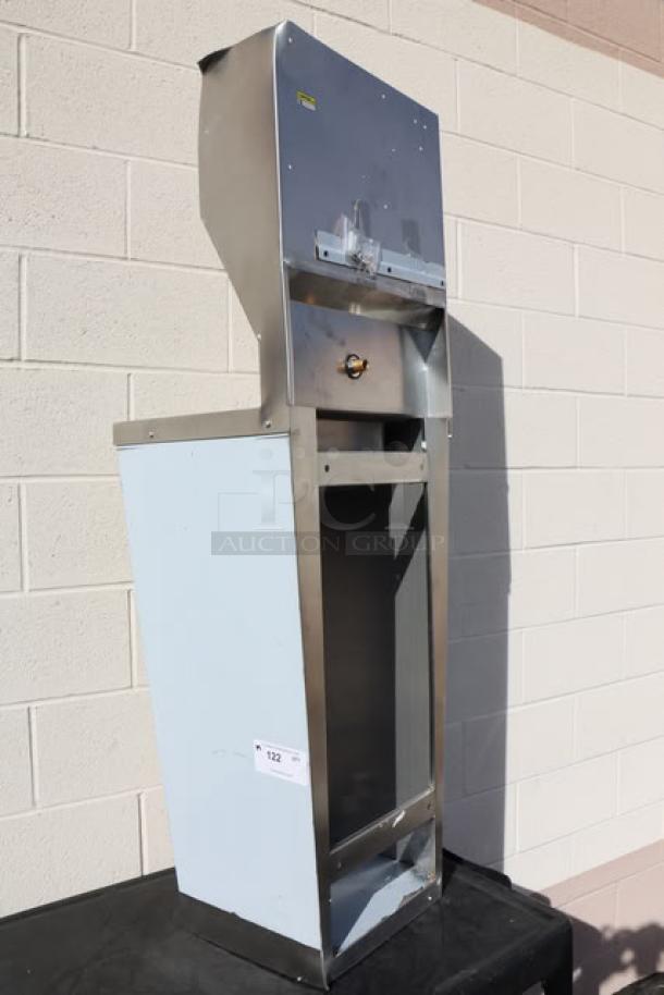 Brand new Regency 600HS17FPB 17" x 15" hands-free hand sink with pedestal base, stainless steel, scratch and dent.