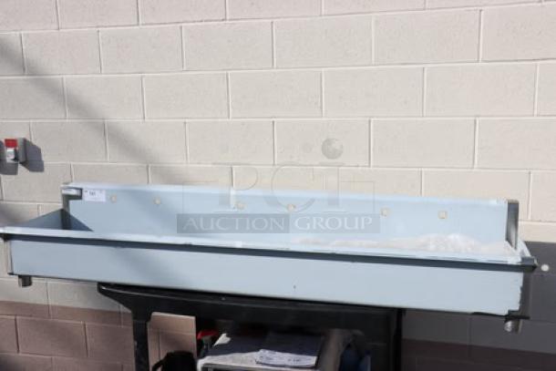 Regency 600FHDMS1872 hand sink, 72" x 17.5", for (3) 8" center faucets, brand new scratch-n-dent condition.