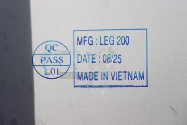 BRAND NEW Regency 600FHDMS1872 hand sink, 72" x 17.5", made for 3 faucets. Scratch-N-Dent condition, quality control stamp visible.