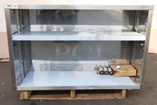 Regency 15" x 48" stainless steel dish cabinet, model 600DC1548, with adjustable midshelf. Scratch-n-dent condition.