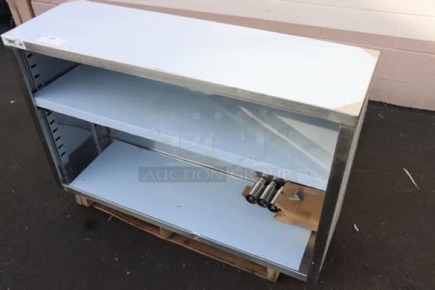 Regency 15" x 48" stainless steel dish cabinet, model 600DC1548, new scratch-n-dent, features adjustable midshelf.