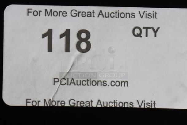 Sticker with "118 QTY" and "PCIAuctions.com" printed, indicating auction details.