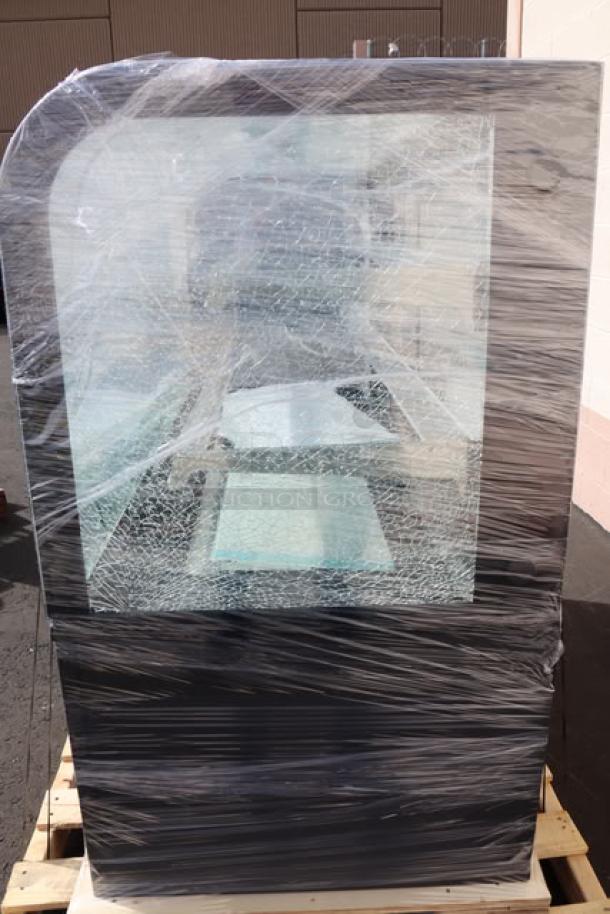 Brand new Avantco BC-60-HC refrigerated display case, 60" black curved glass, broken glass, 115V, model BC-60-HC-30M-2.