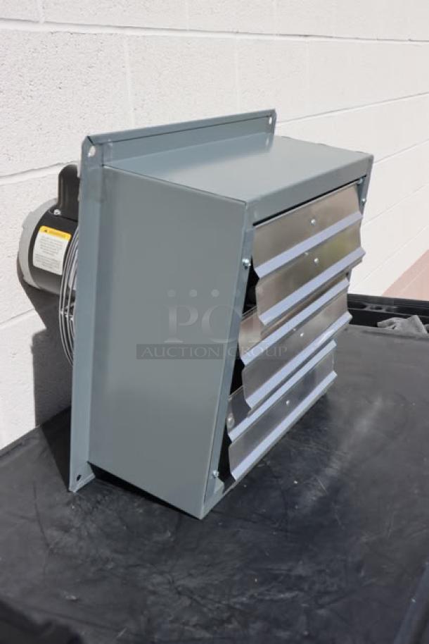 Brand new Canarm 12" wall exhaust fan, model SD12031, 1-speed, 1,640 CFM, 120V, 1/4 hp. Out of original packaging.